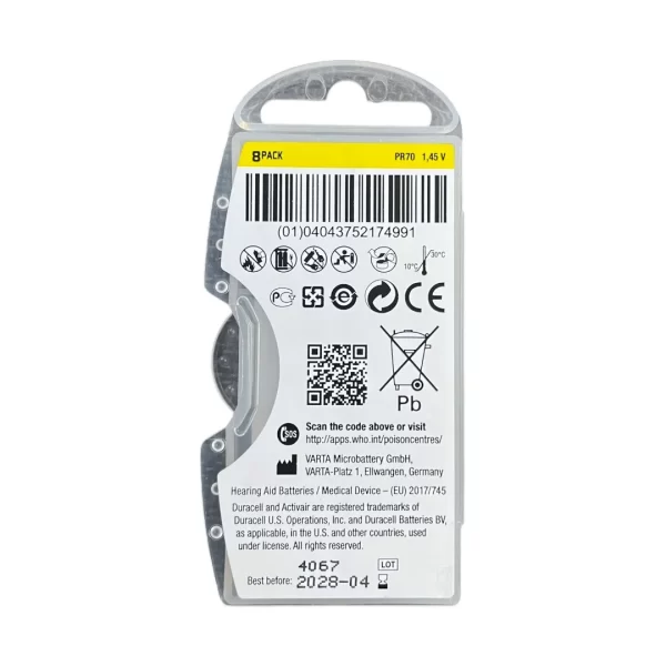 Pila de audifono Duracell 10 - 1.45V - Imagen 2