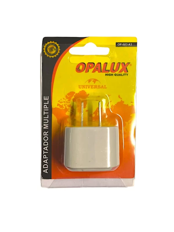 Adaptador Enchufe con Toma Tierra Espiga Plana OP-603-A3 OPALUX - Imagen 3
