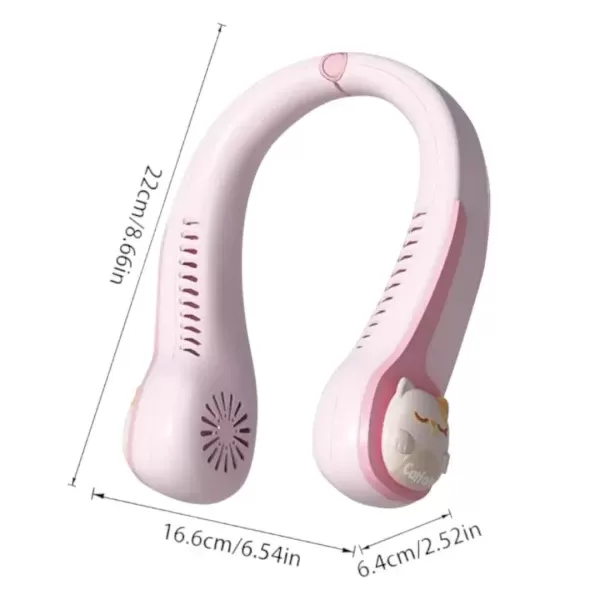 Ventilador de cuello rosa con diseño - Imagen 3