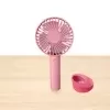 Mini Ventilador Rosa Portátil Usb Recargable Con Base - Imagen 3