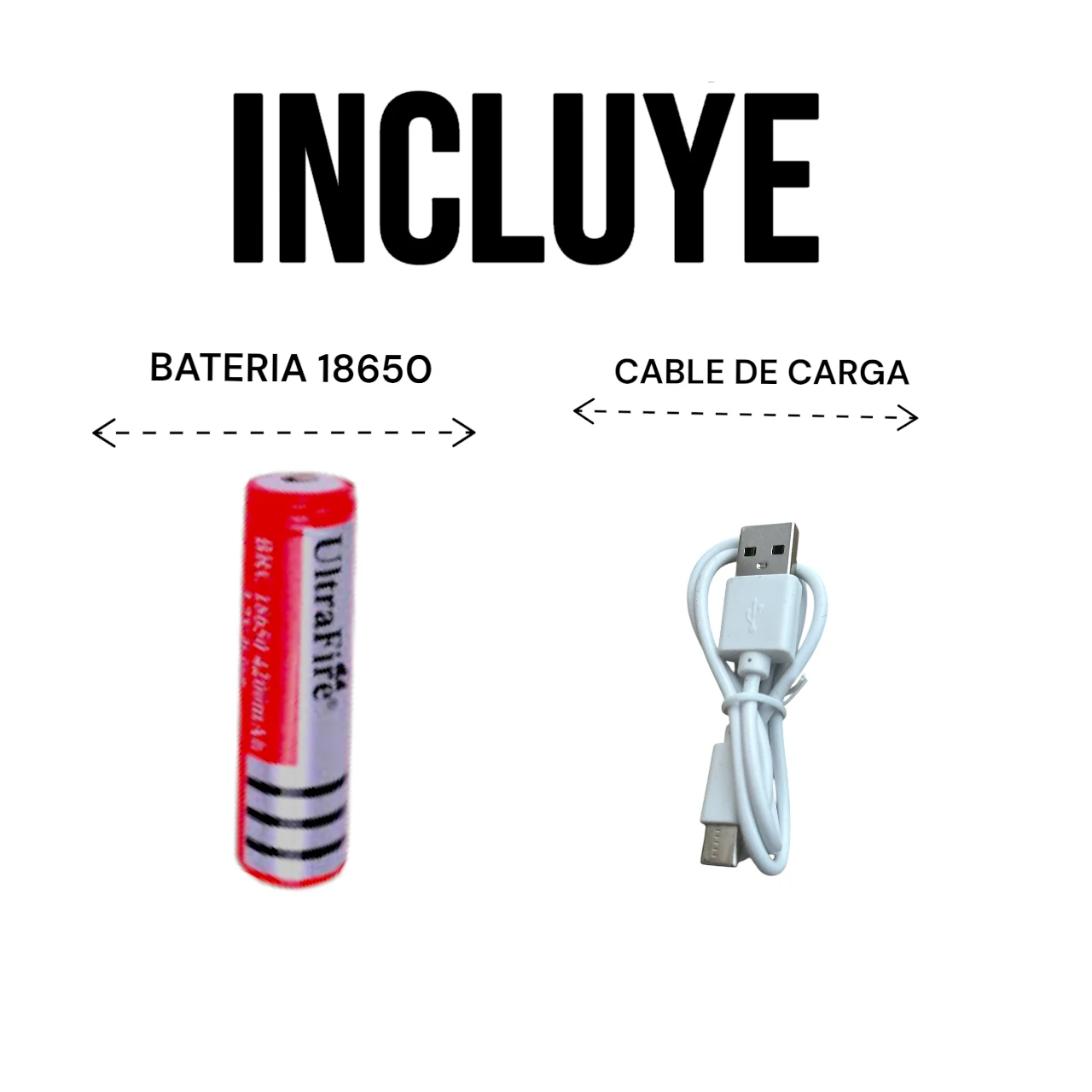 Linterna LED con batería recargable, USB-C - Image 2